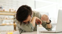 Man covering his mouth