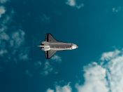 Space Aircraft under blue sky