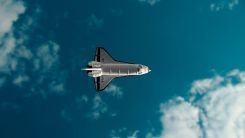 Space Aircraft under blue sky