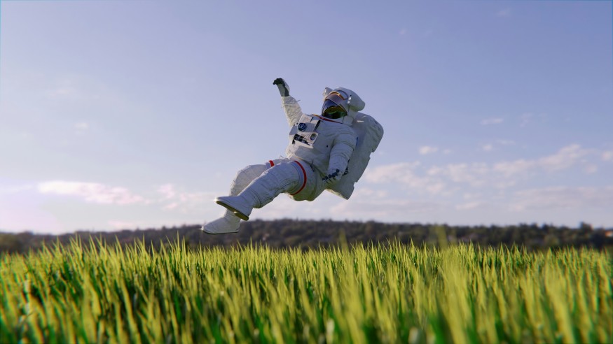 Astronaut Floating on Grass