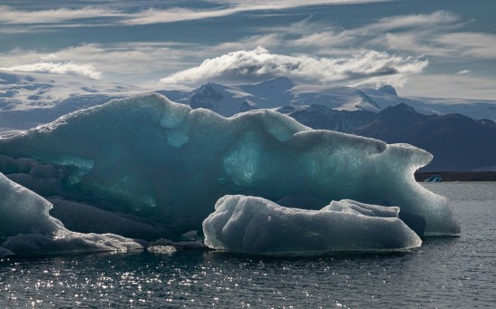 Large Iceberg Floating on Water