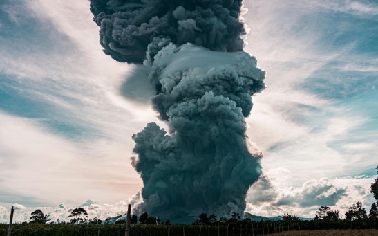 Volcanic Eruption in North Sumatra, Indonesia