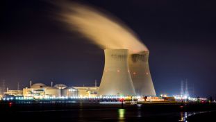 Nuclear Power Plant at Night