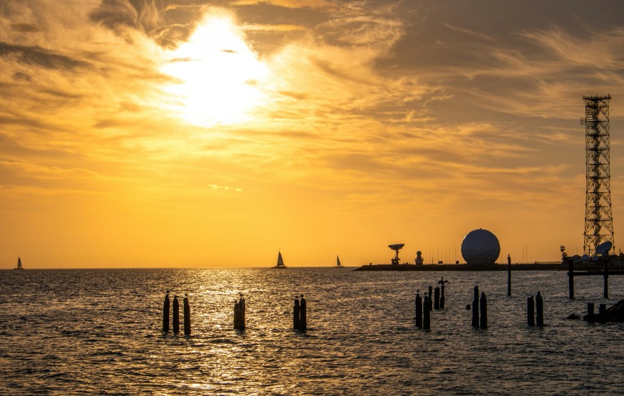 Sunset Over the Ocean With Distant Doppler Radars
