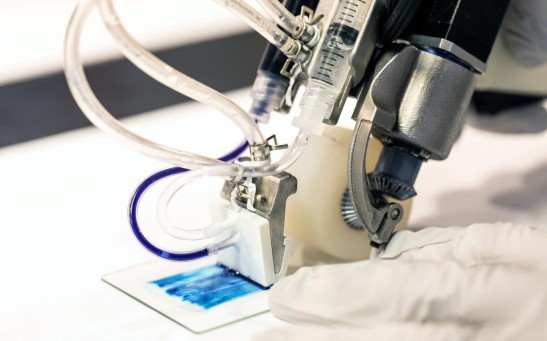 Handheld 3D Skin Printer Demonstrates Accelerated Healing of Large, Severe Burns