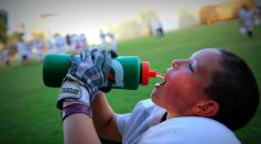 Anthele drinking his energy drink