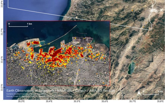 Look: NASA Satellite Maps Extent of Beirut Explosion