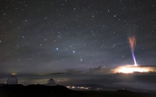 Two Lightning Features Occurring At The Same Time Captured By Hawaiian Telescope