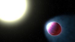 Hubble Detects Exoplanet with Glowing Water Atmosphere