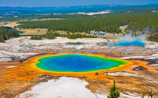 The Grand Prismatic Spring in Yellowstone National Park