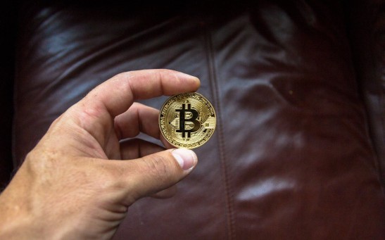 Round Gold-colored and Black Coin on Person's Hand